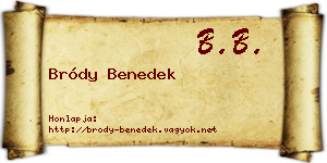 Bródy Benedek névjegykártya