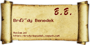 Bródy Benedek névjegykártya
