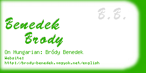 benedek brody business card